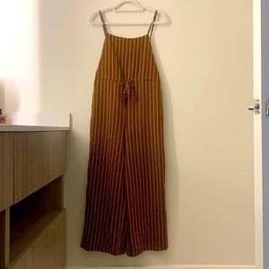 Brown Striped Jumpsuit
